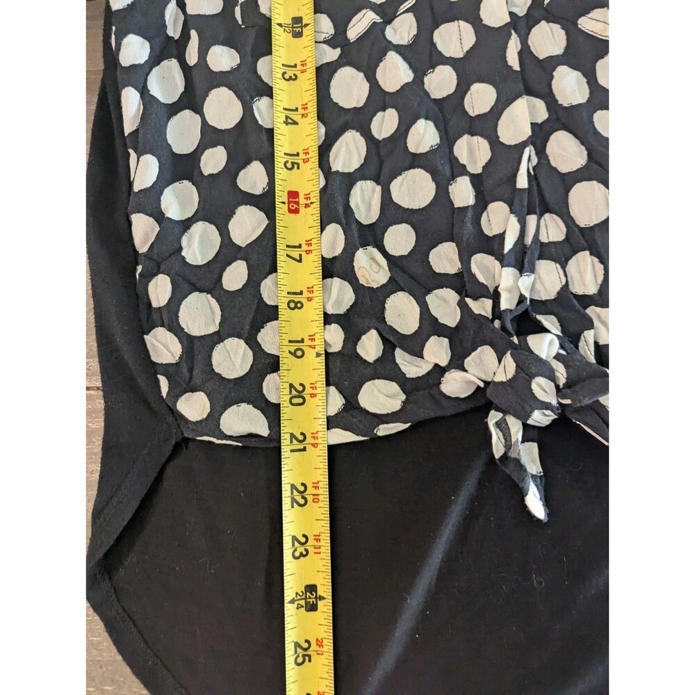 Porridge Womens Black White Polka Dot Shirt Top Sz Small Anthropologie Brand - Picture 2 of 11